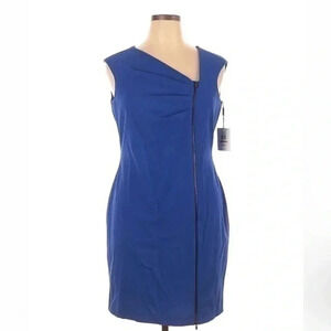 Calvin Klein | Blue Sleeveless Front Zipper Cocktail Dress Size 14 Large XL NWT